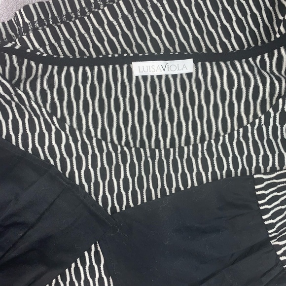 Luisa Viola size 10 black and white blouse - Picture 2 of 7